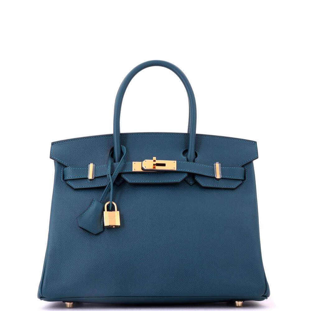 Hermes Birkin 30 Blue Epsom with Gold Hardware